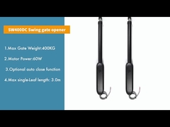 SW400DC 24V Swing Gate Operator น้ำหนักประตูเดี่ยว / คู่ 400KG ต่อใบพร้อมแบตเตอรี่สำรอง