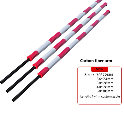 วงจรการทํางาน 100% ความยาว 1m ถึง 4m ระเบียงอัตโนมัติ Boom Barrier Gate Carbon Fiber Round Arm