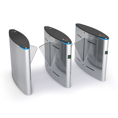 ประตูรั้วแบบ Flap Barrier วัสดุ SS304 พร้อมการยืนยันตัวตนด้วยลายนิ้วมือ ใบหน้า และ RFID และความเร็วในการผ่าน 30 คน/นาที