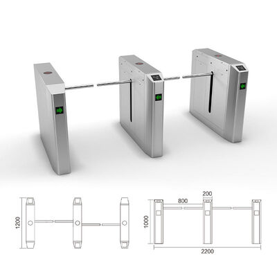 24V BLDC Motor Drop Arm Turnstile ไฟ LED แบบสองทิศทางขนาดบาง