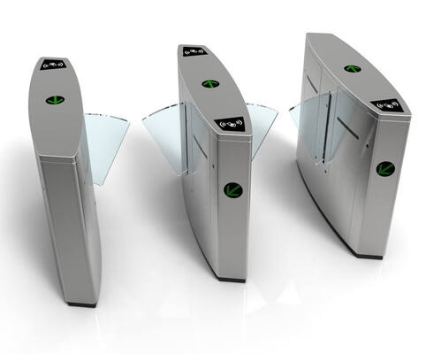 ประตูรั้วแบบ Flap Barrier ความเร็วสูง DC24V SS304 0.2S พร้อม RS485 และ Flap Barrier แบบพับเก็บได้