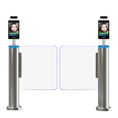 กระบอกสวิง Barrier Turnstile เสาเดี่ยว 304 สแตนเลสสำหรับล็อบบี้
