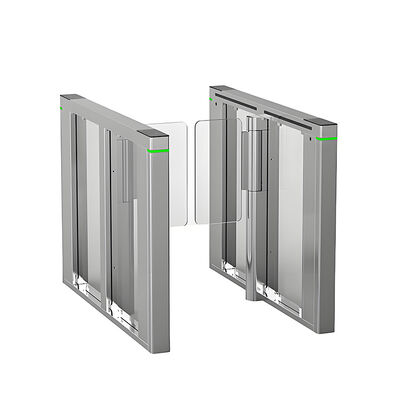 ประตูหมุนแบบสองทิศทางพร้อมมอเตอร์ DC แบบไร้แปรงถ่าน 100W พร้อมช่องทางกว้าง 500 มม. - 1000 มม. สำหรับการควบคุมการเข้าออก