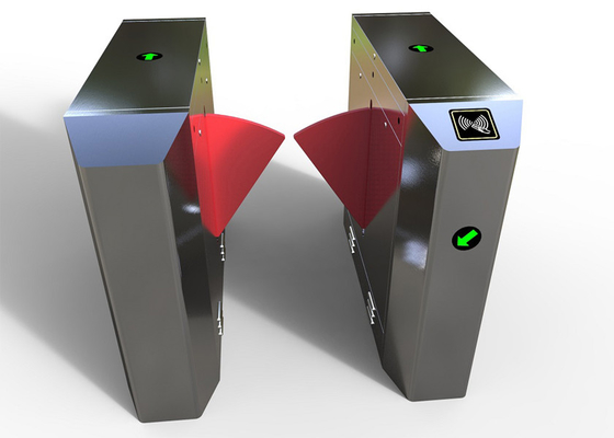 คนเดินเท้า 27 ซม. Flap Barrier Turnstile เซ็นเซอร์อินฟราเรด Anti Trap Voice Prompt