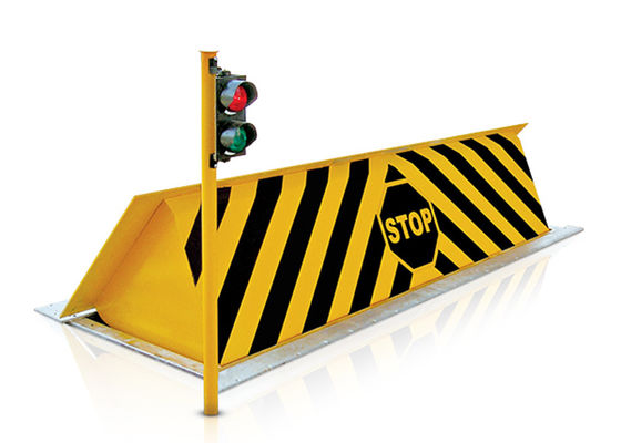 เครื่องปิดถนนแบบไฮดรอลิกป้องกันก่อการร้าย ความจุ 80 ตัน สามารถปรับความเร็วได้ และมีโครงสร้างจากเหล็กขนาด A3