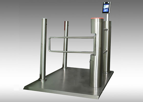 SS304 Frame Brushless Motor Swing Barrier Gate พร้อมระบบจําหน่ายใบหน้าและวัดอุณหภูมิ