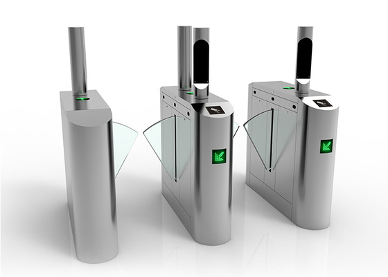 การจดจำใบหน้า BLDC Motor Flap Barrier Gate Access Control RS232