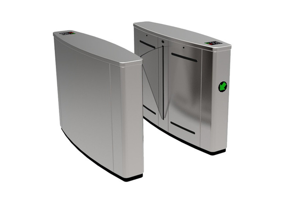 ประตูกั้นสแตนเลส AC100V ISO 1.5 มม. DC24V RS485 Flap Barrier Turnstile