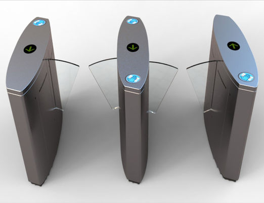 ประตูรั้วแบบ Flap Barrier ความเร็วสูง DC24V SS304 0.2S พร้อม RS485 และ Flap Barrier แบบพับเก็บได้