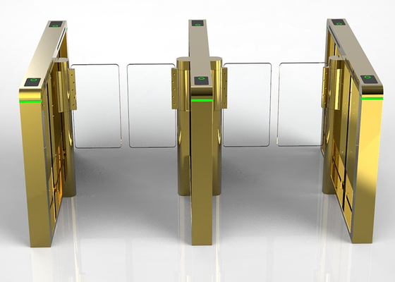 ประตูหมุนเร็วกระจกนิรภัย Rfid ผ่านความกว้าง 900 มม. อย่างรวดเร็ว